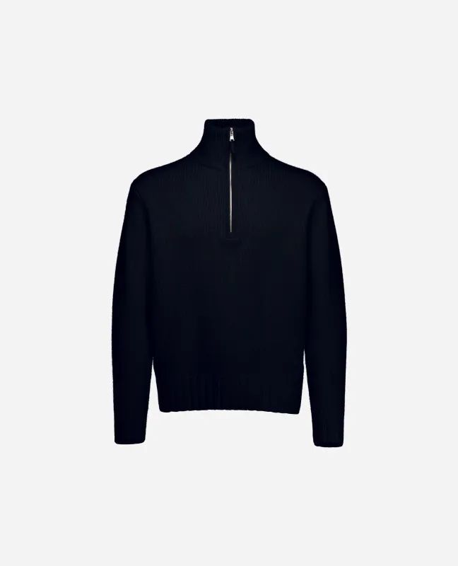 Cashmere Pullover in Navy - Gerade Passform sold by Allude