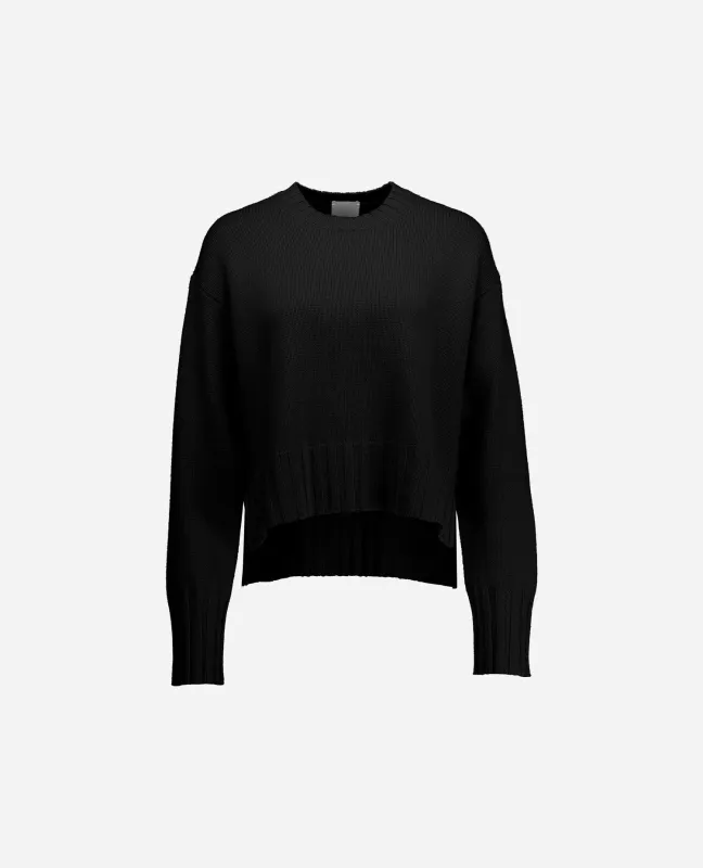 Woll-Mischung Pullover in Schwarz - Lockerer Schnitt sold by Allude