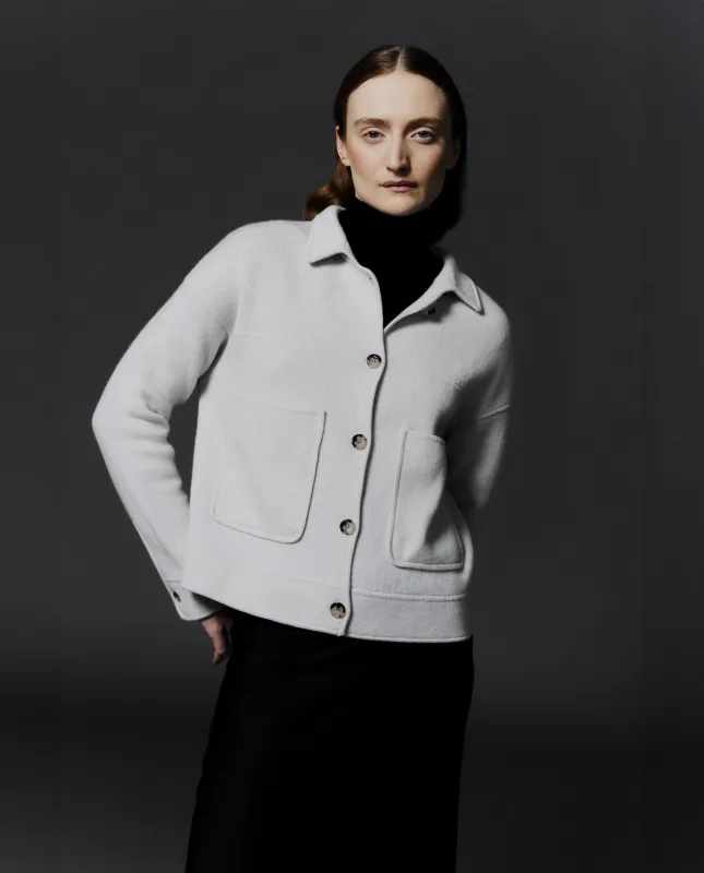 Jacket aus Cashmere-Mischung in Grau sold by Allude