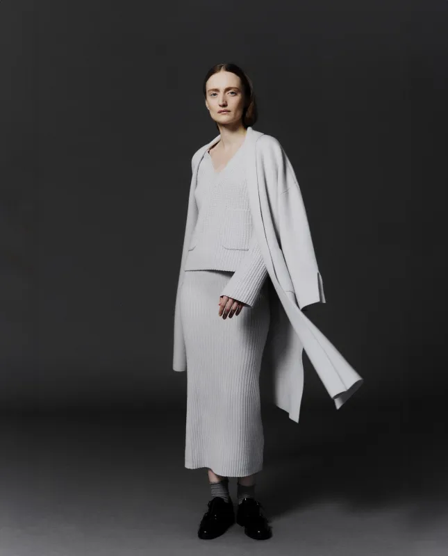 Mantel aus Cashmere-Mischung in Grau made by Allude