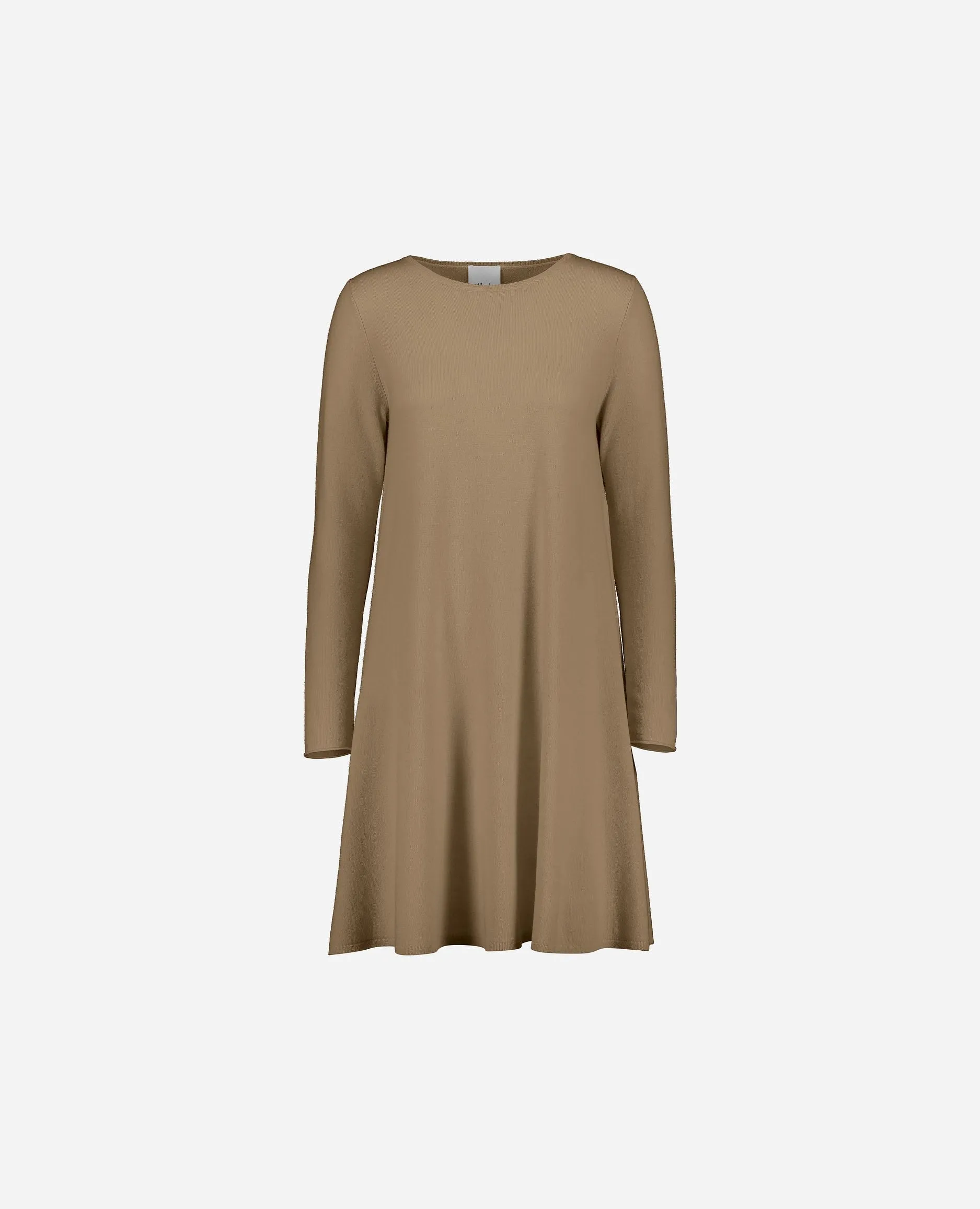 Rundhals Kleid aus Cashmere-Mischung in Beige sold by Allude