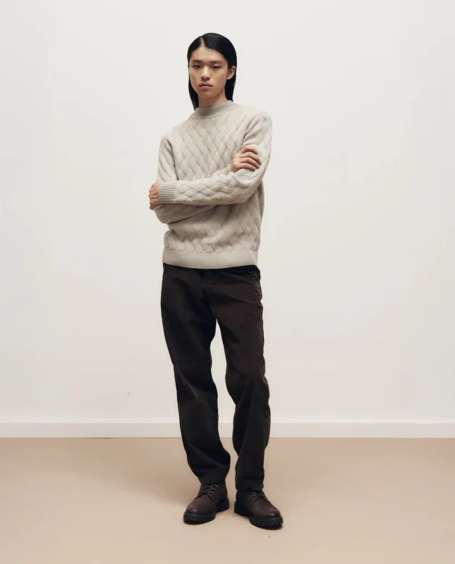 Woll-Mischung Pullover in Grau - Gerade Passform made by Allude