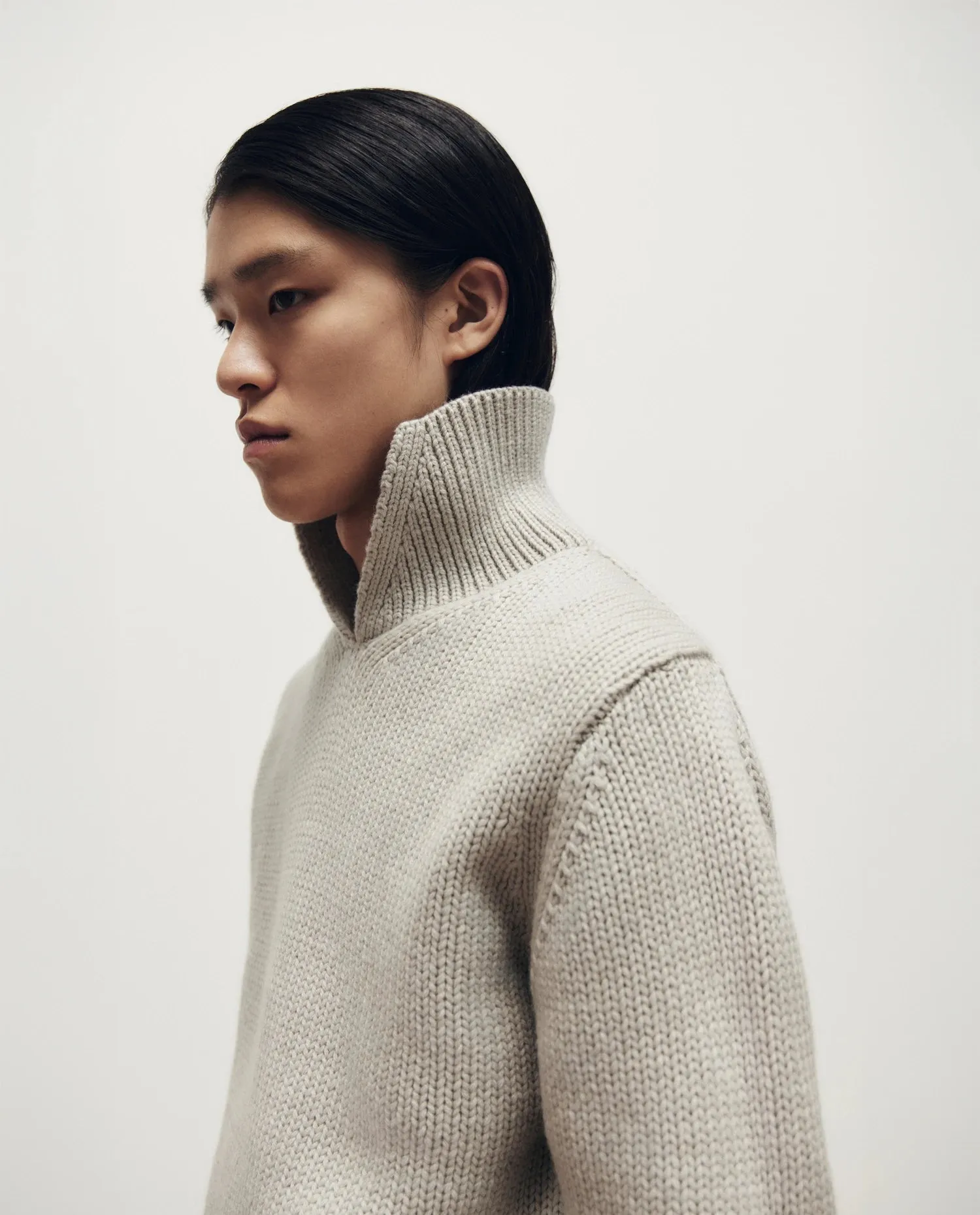 Woll-Mischung Pullover in Grau - Gerade Passform sold by Allude product image thumbnail 5