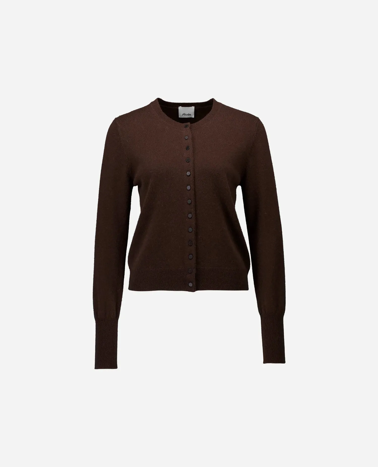 Woll-Mischung Strickjacke in Braun - Gerade Passform sold by Allude product image thumbnail 2