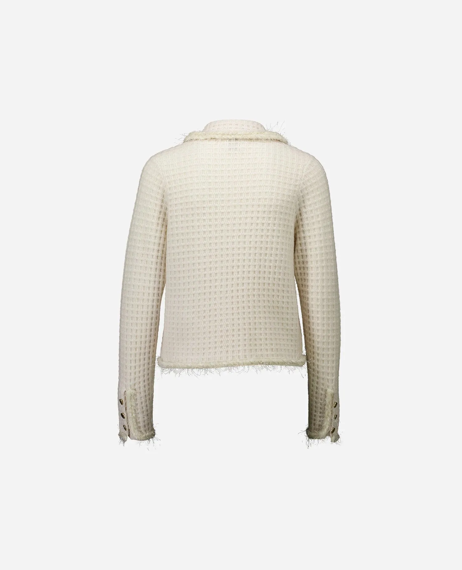 Woll-Mischung Strickjacke in Creme - Gerade Passform sold by Allude product image thumbnail 4