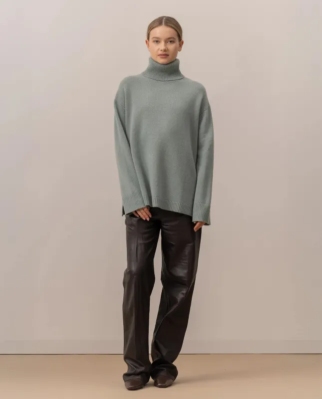 Woll-Mischung Pullover in Grün - Lockerer Schnitt sold by Allude