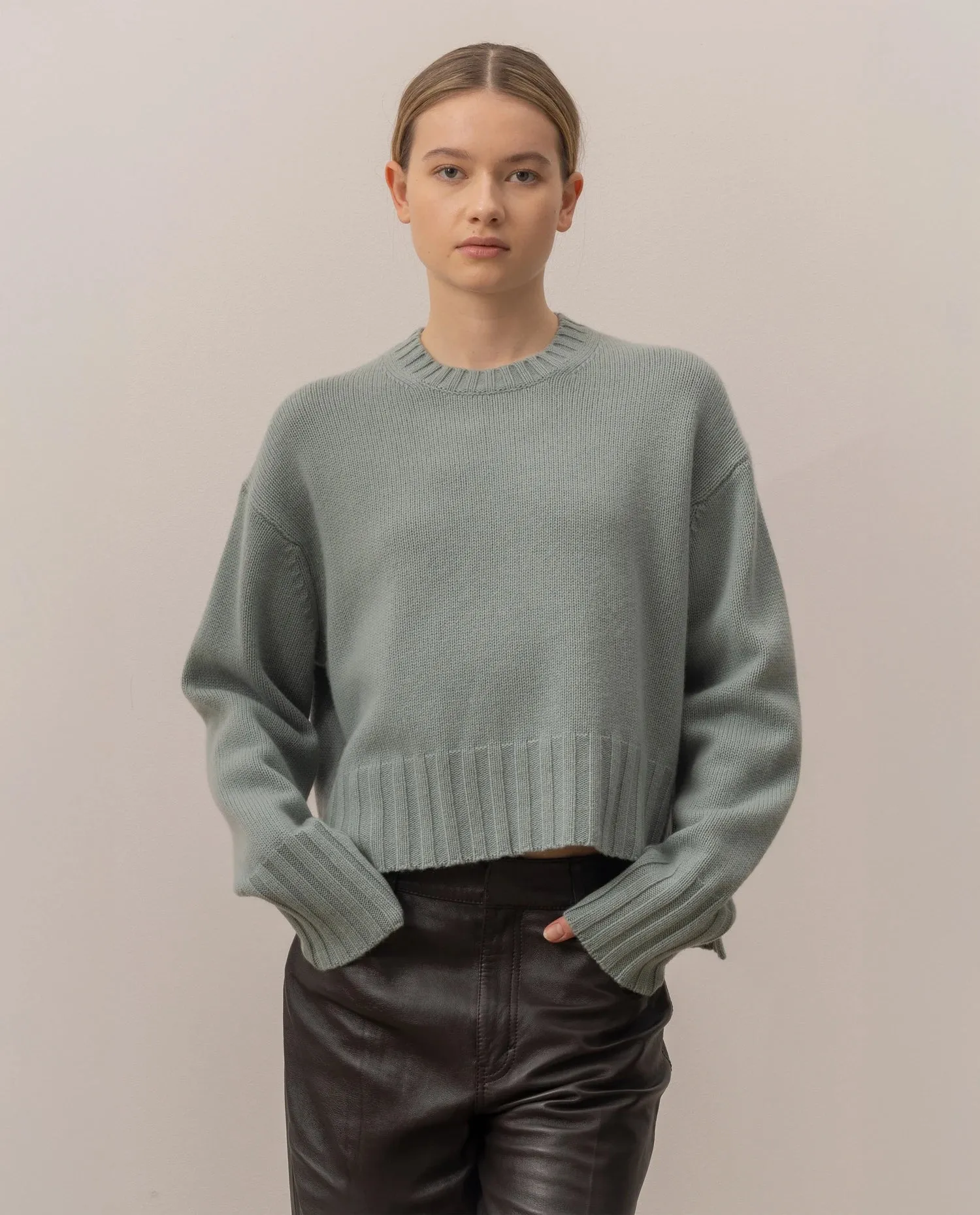 Woll-Mischung Pullover in Grün - Lockerer Schnitt sold by Allude