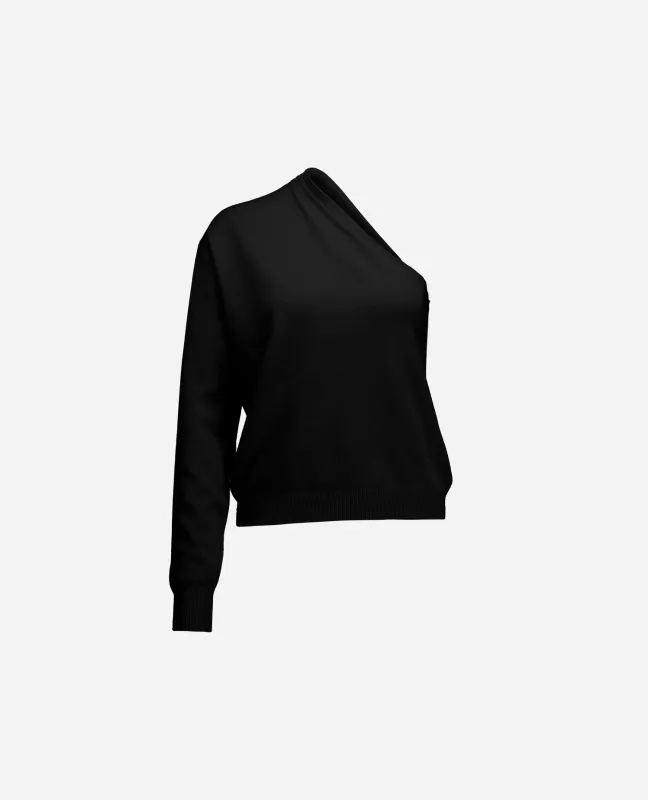 Woll-Mischung Pullover in Schwarz - Lockerer Schnitt sold by Allude