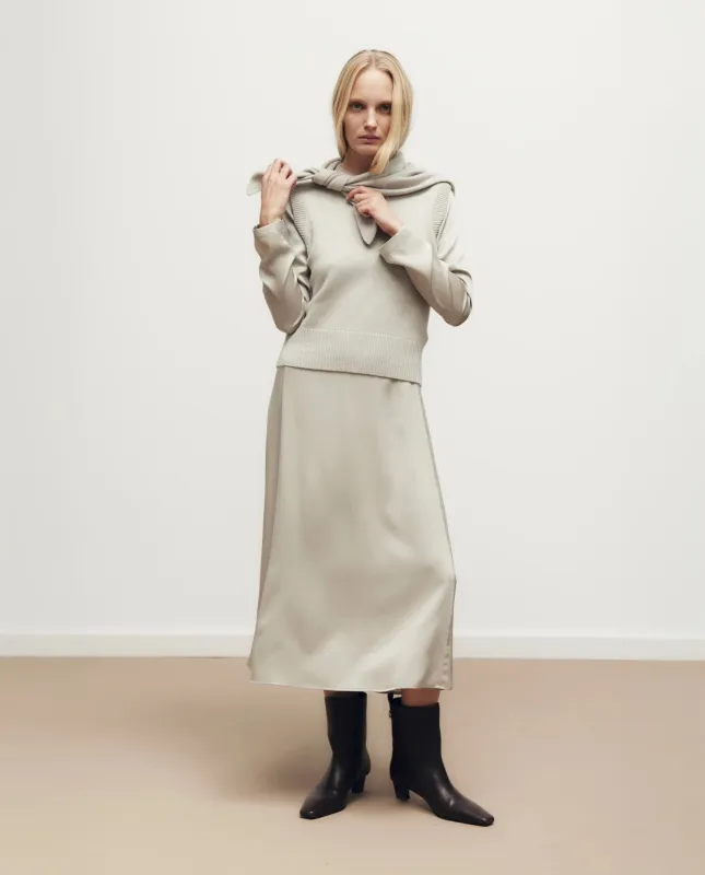 Cashmere Pullover in Grau - Gerade Passform sold by Allude