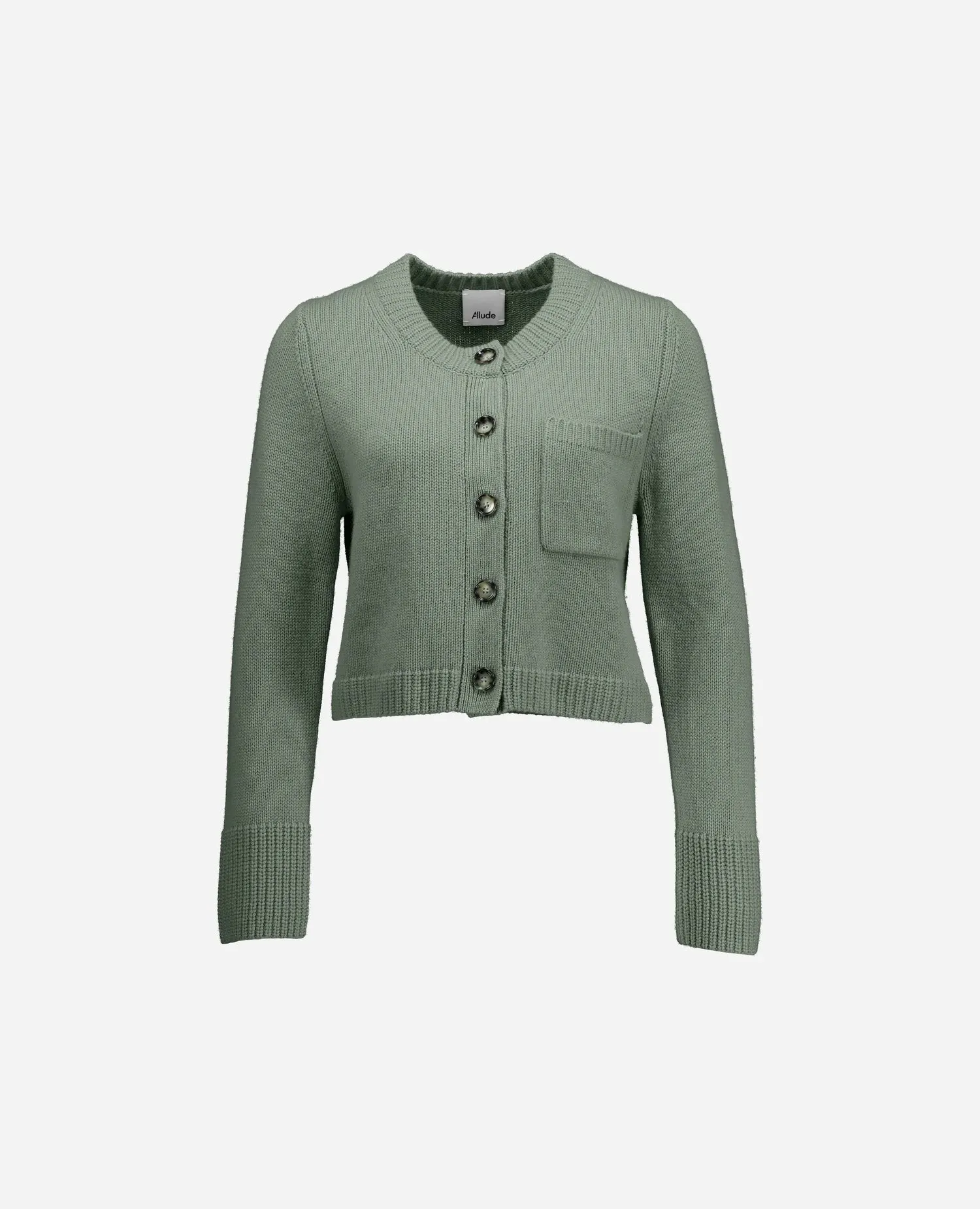 Woll-Mischung Strickjacke in Grün - Kastiger Schnitt sold by Allude product image thumbnail 3