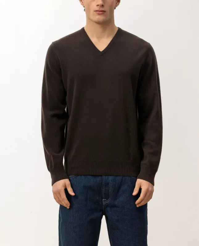 V-Ausschnitt Pullover aus Cashmere in Braun made by Allude