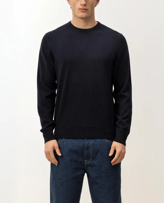 Rundhals Pullover aus Cashmere in Navy sold by Allude