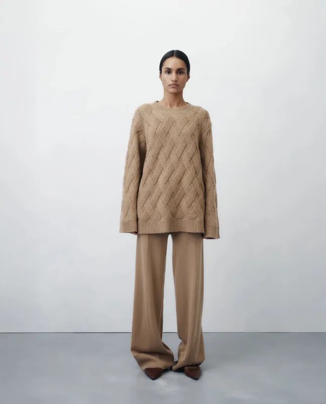 Woll-Mischung Pullover in Beige sold by Allude