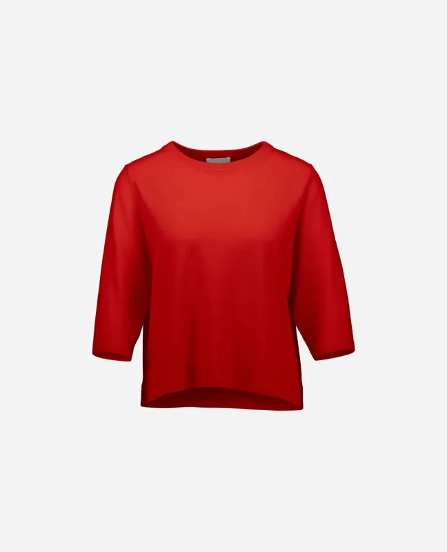 Woll-Mischung Pullover in Rot sold by Allude