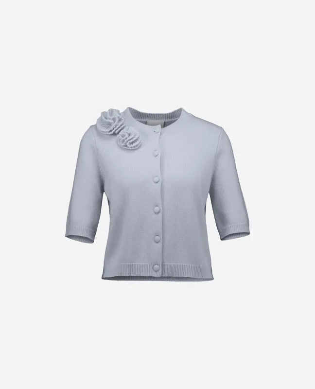 Woll-Mischung Strickjacke in Blau sold by Allude