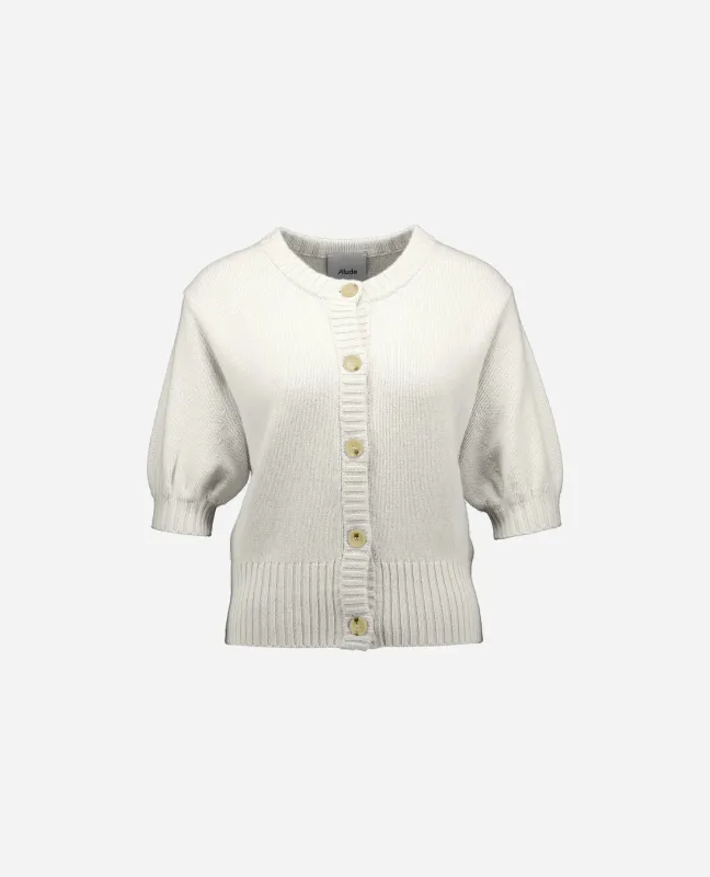 Cashmere Strickjacke in Weiß sold by Allude