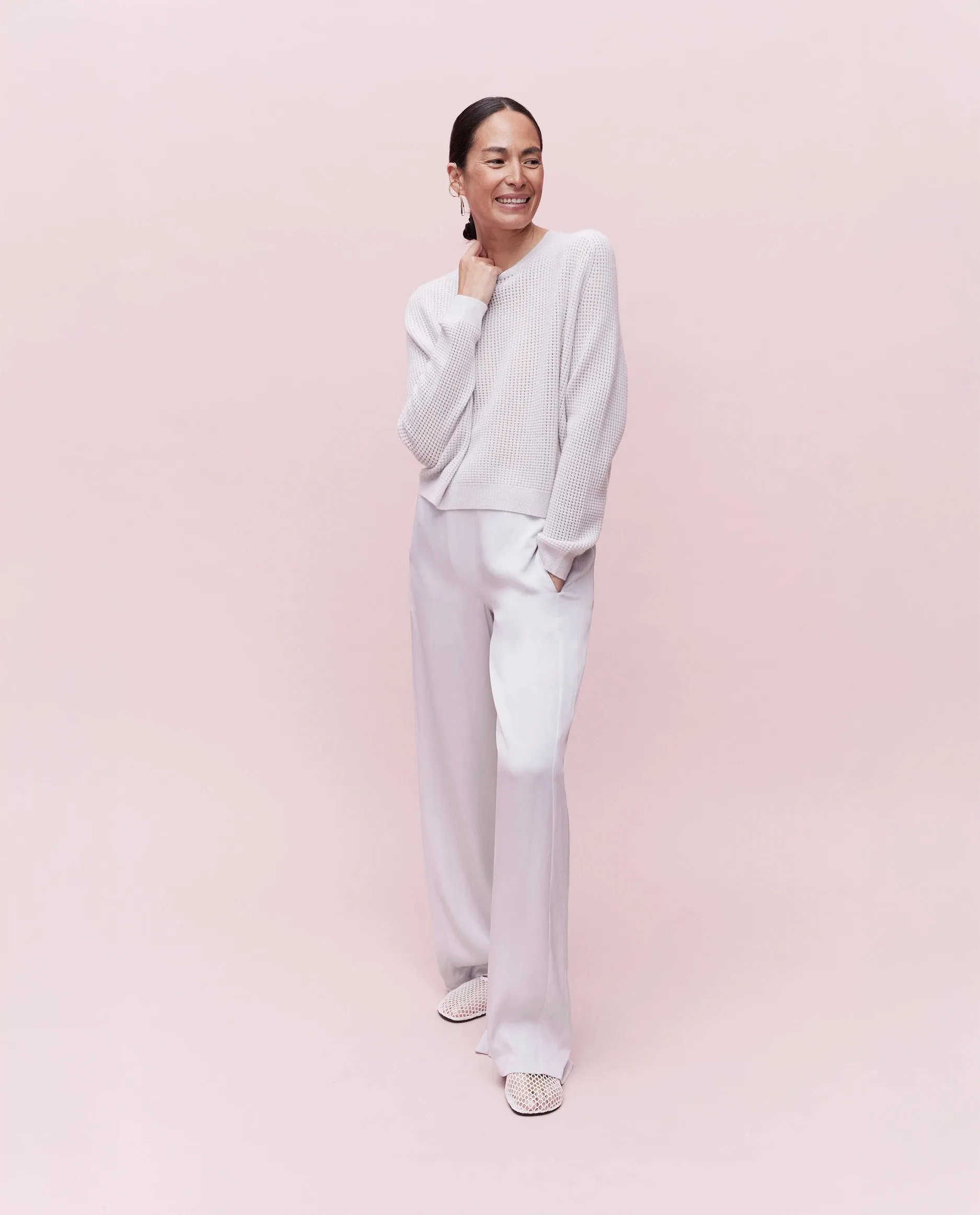 Woll-Mischung Pullover in Grau sold by Allude