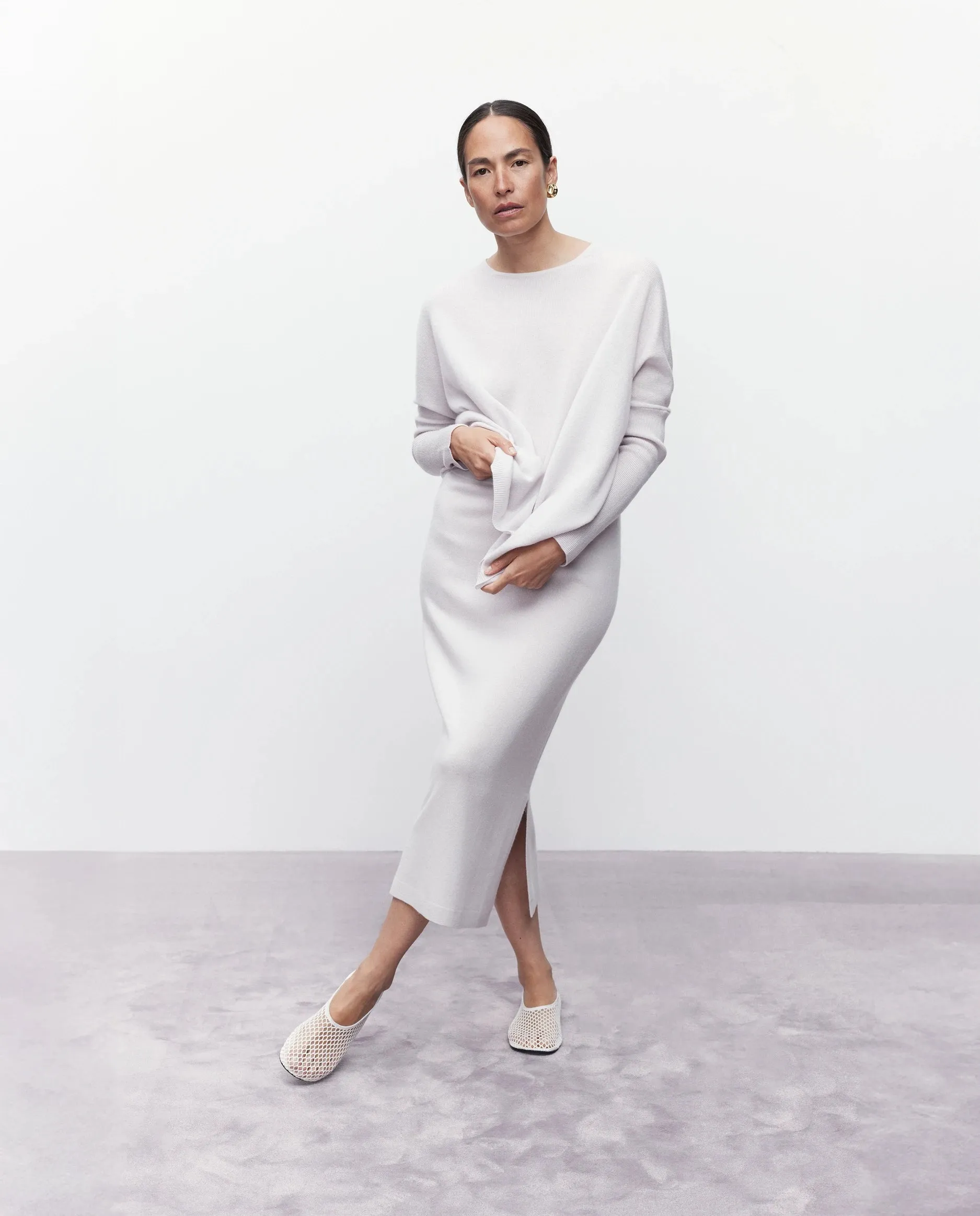 Woll-Mischung Pullover in Grau sold by Allude