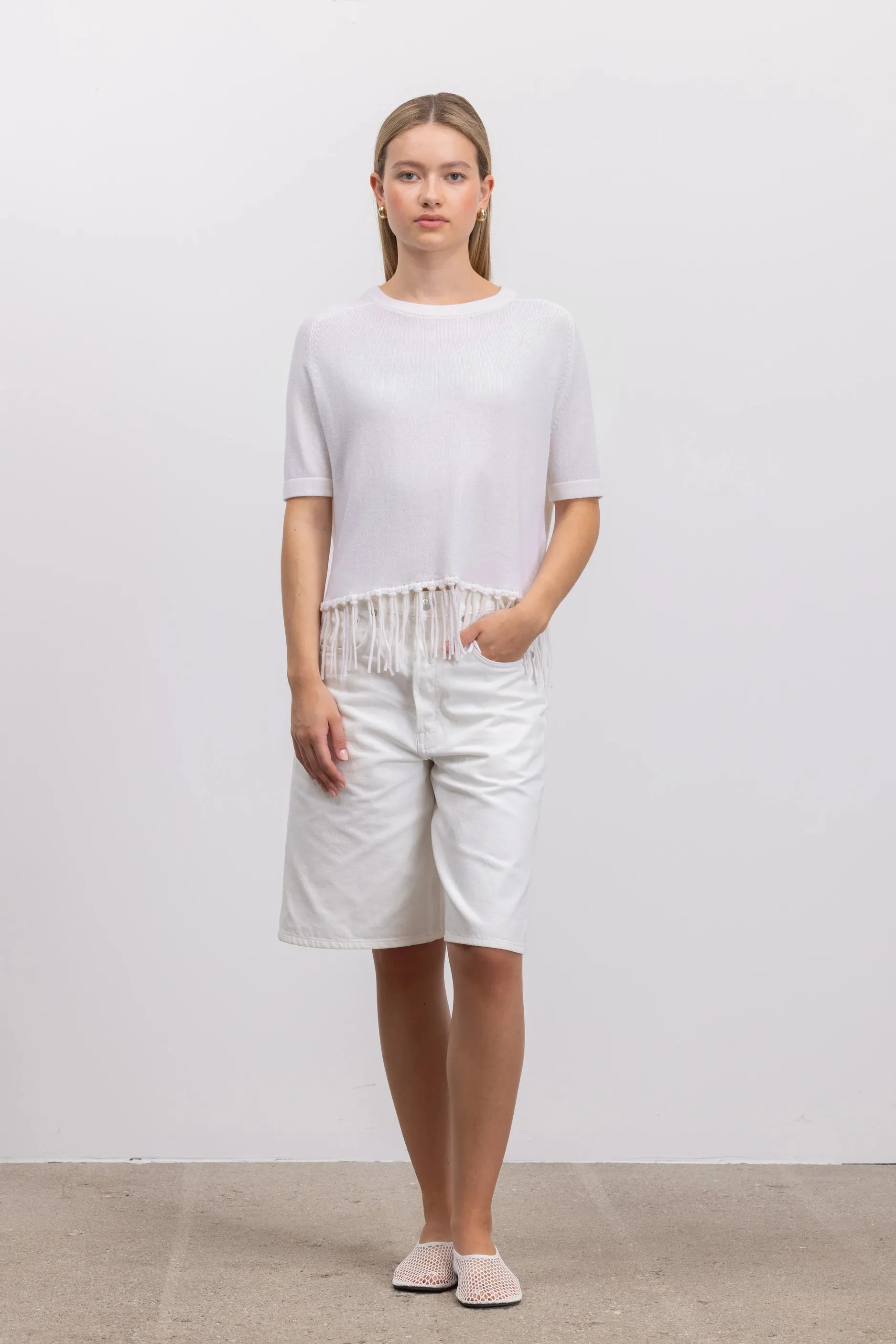 Woll-Mischung Pullover in Weiß sold by Allude