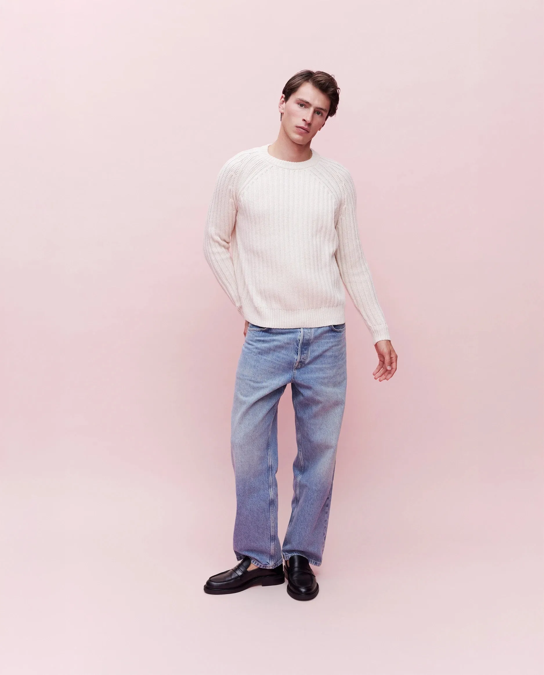 Woll-Mischung Pullover in Creme sold by Allude