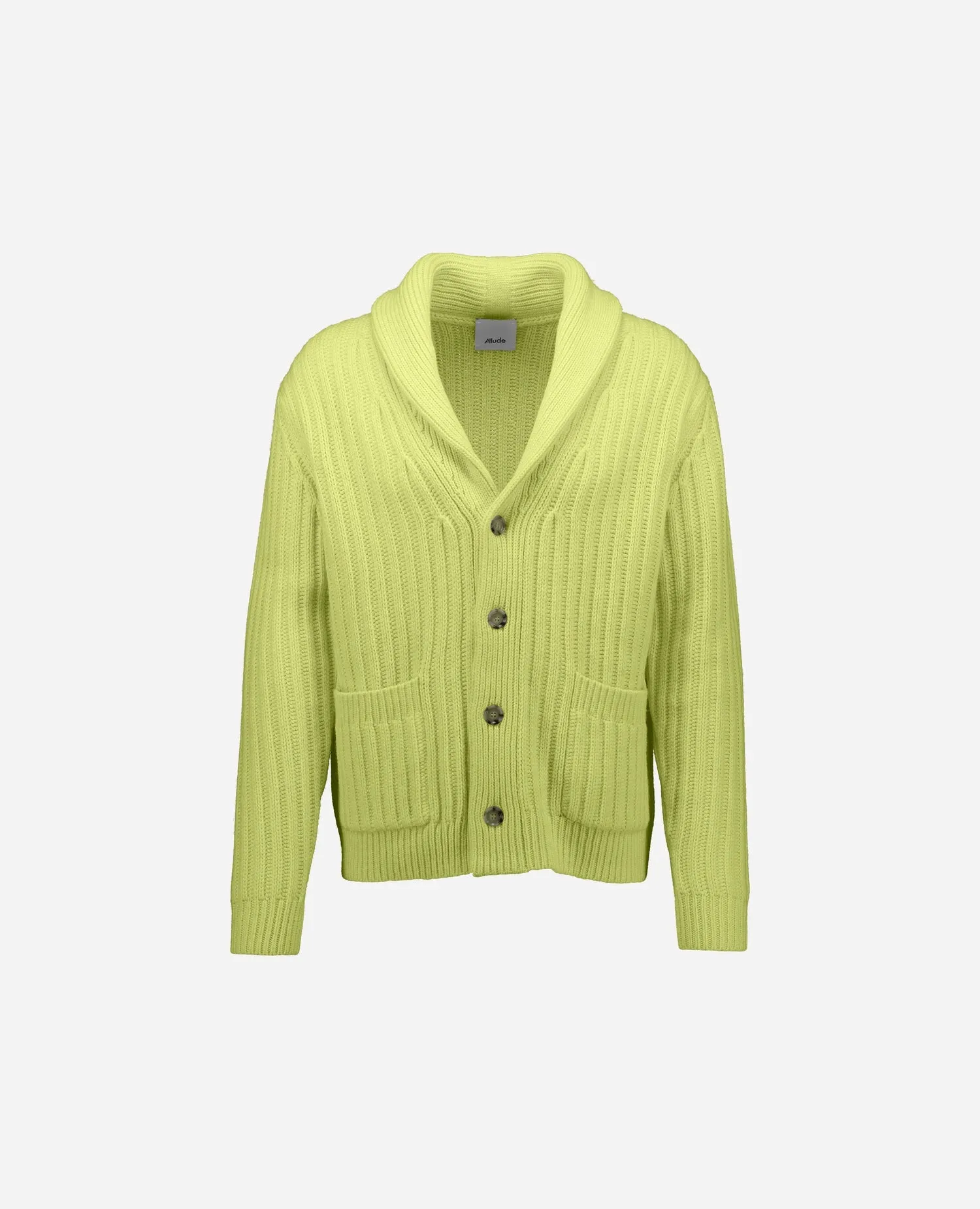 Woll-Mischung Strickjacke in Gelb sold by Allude