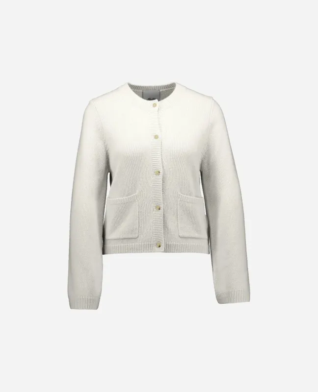 Cashmere Strickjacke in Weiß sold by Allude