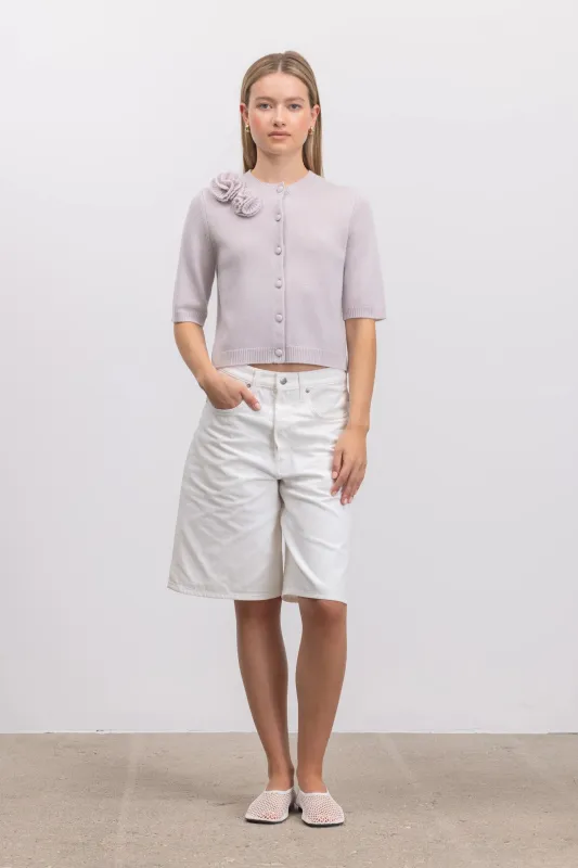 Woll-Mischung Strickjacke in Grau sold by Allude