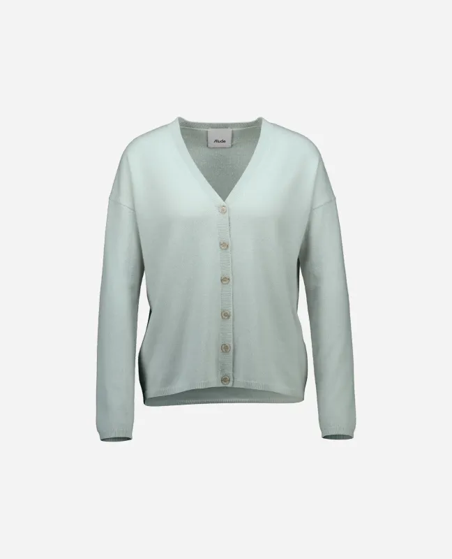 Cashmere Strickjacke in Grün made by Allude