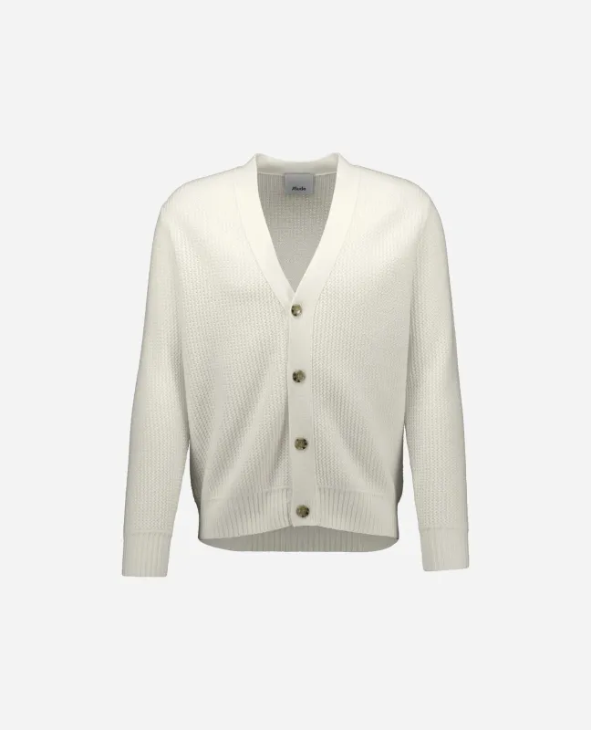 Woll-Mischung Strickjacke in Weiß made by Allude