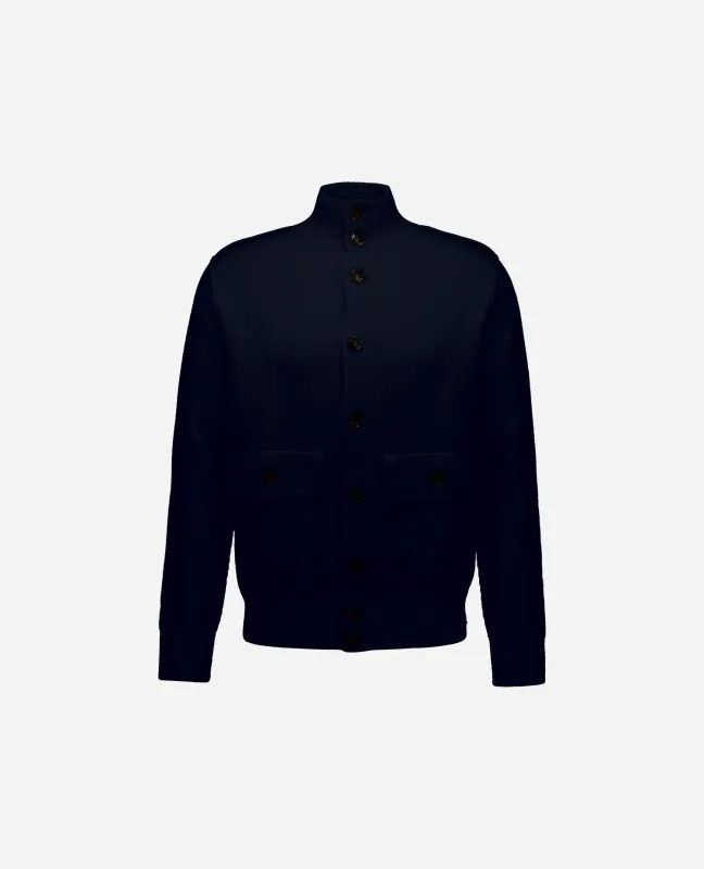Woll-Mischung Jacket in Navy sold by Allude