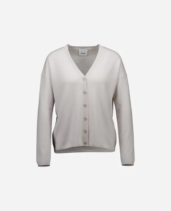 Cashmere Strickjacke in Grau made by Allude