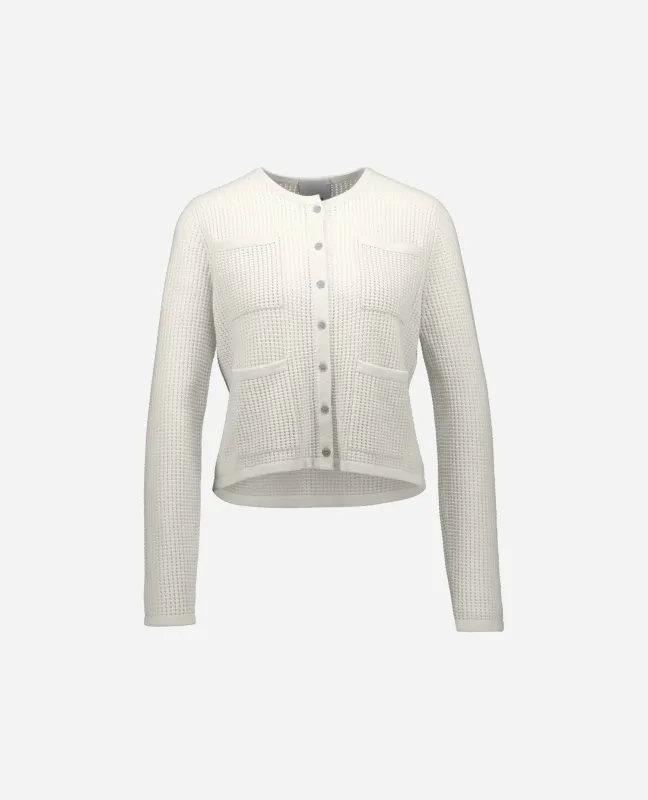 Woll-Mischung Strickjacke in Weiß made by Allude
