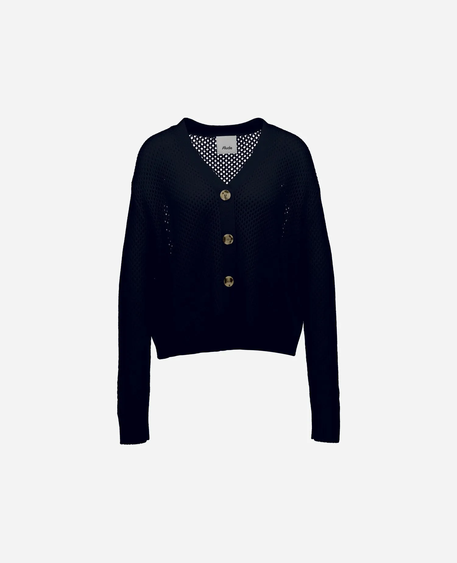 Woll-Mischung Strickjacke in Navy sold by Allude