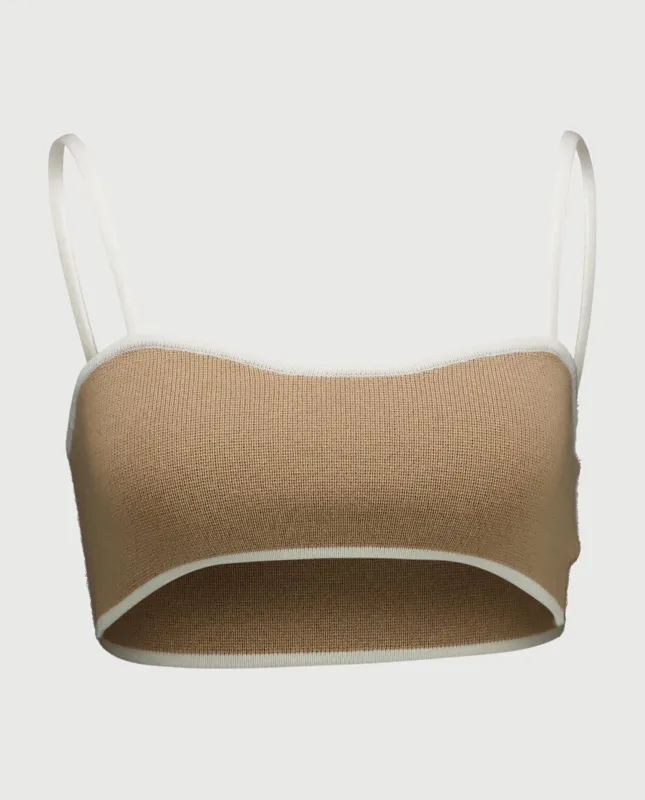 Cashmere Top in Beige made by Allude