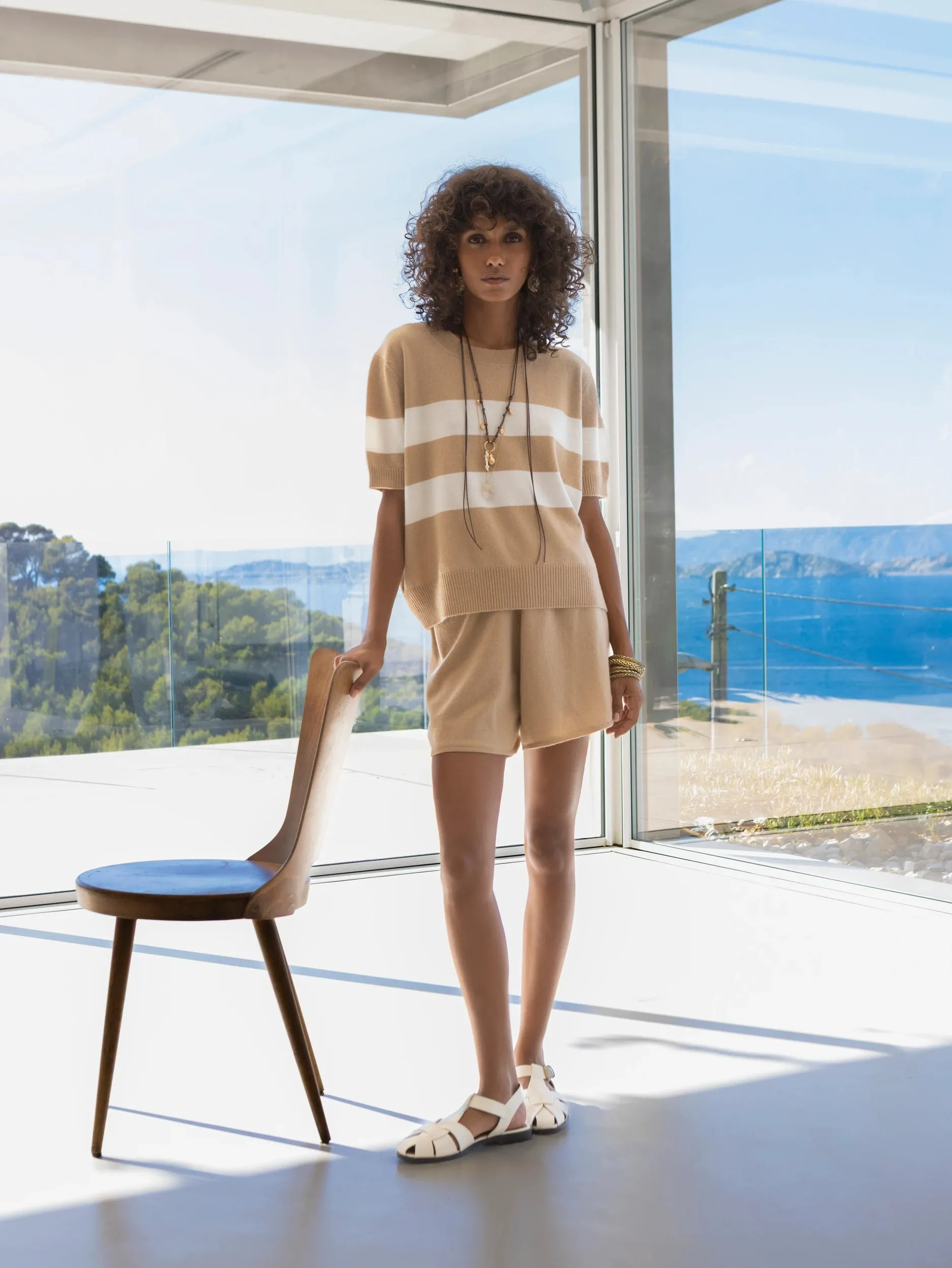 Cashmere kurze Hose in Beige sold by Allude product image thumbnail 3