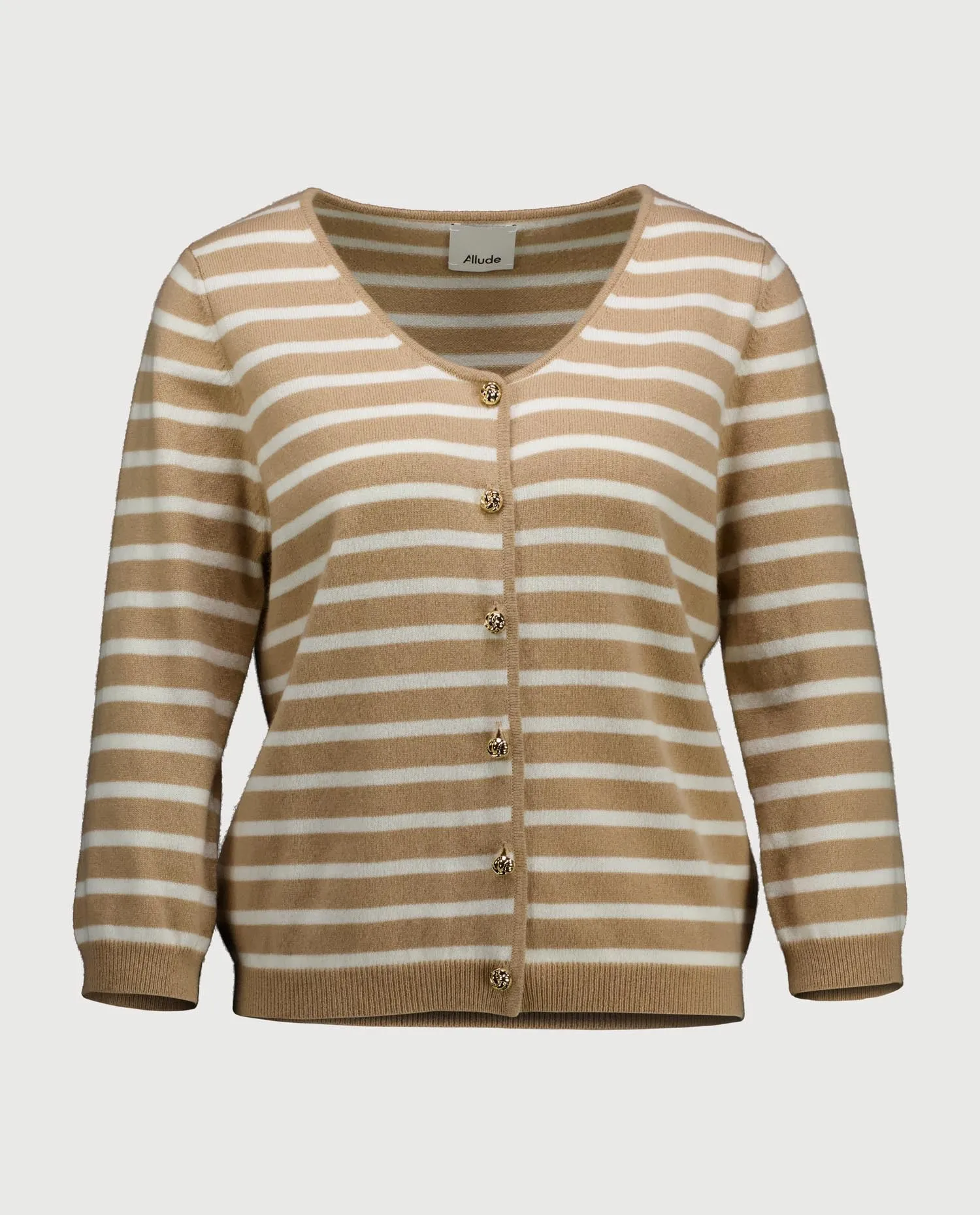 Cashmere Strickjacke in Beige sold by Allude product image thumbnail 2