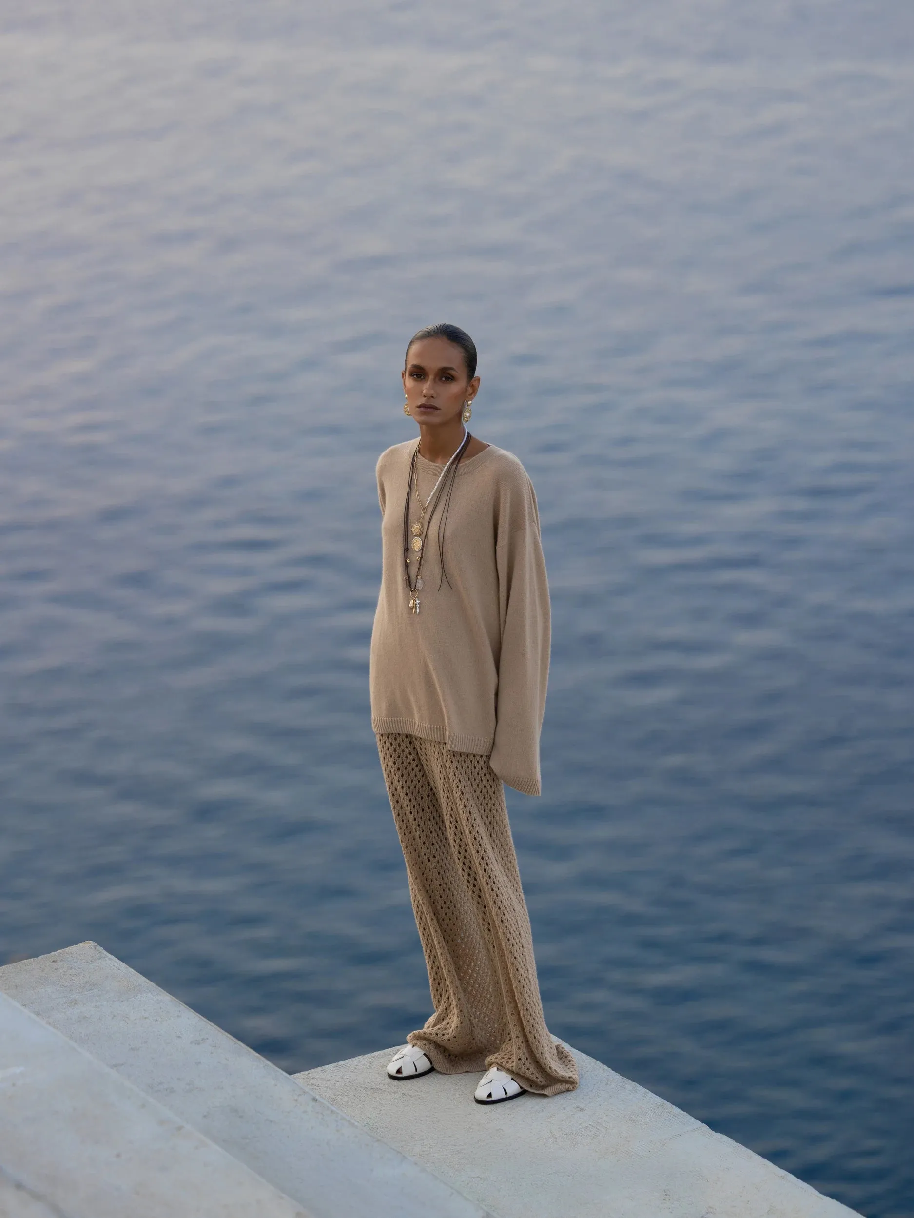 Cashmere Pullover in Beige sold by Allude