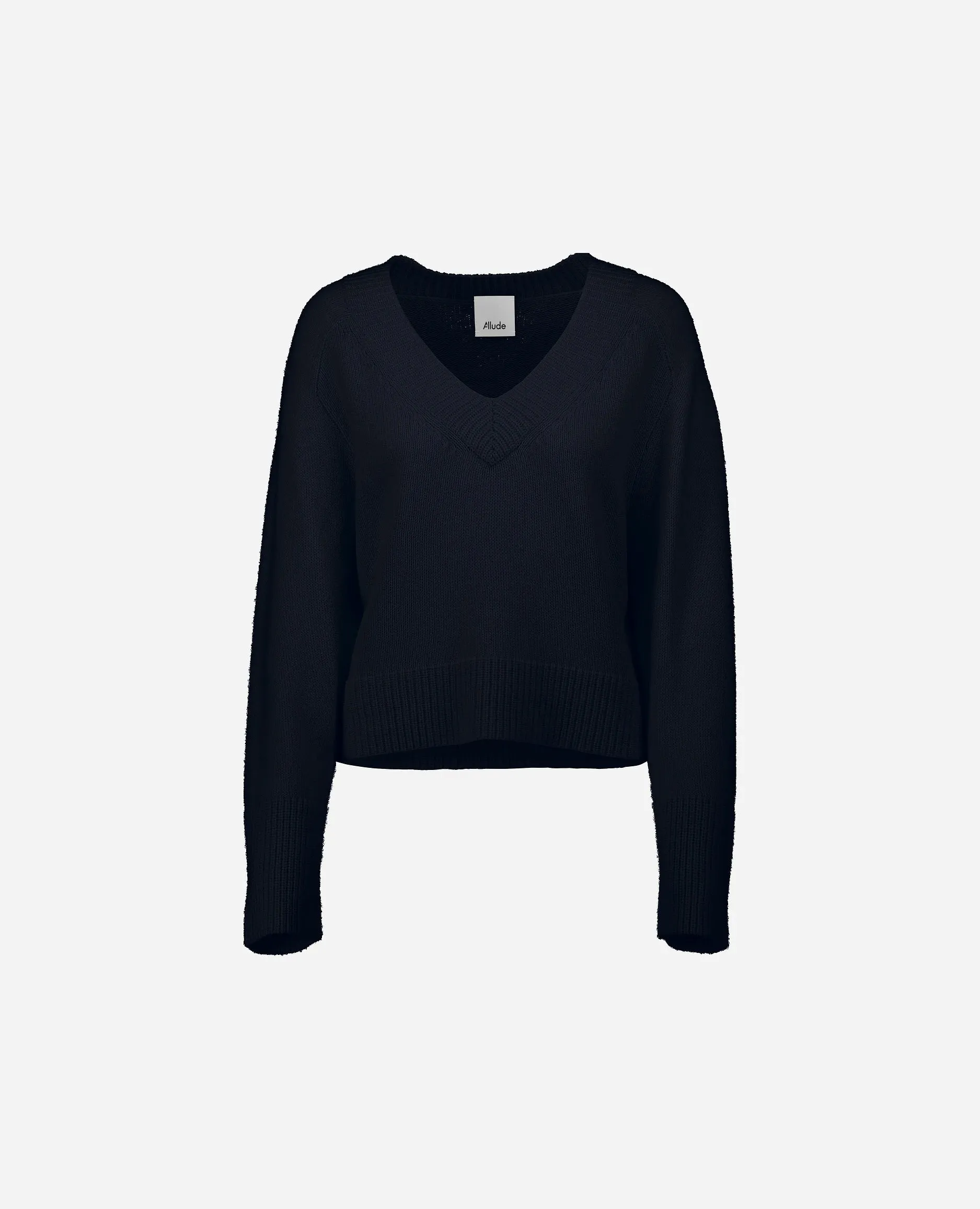 Woll-Mischung Pullover in Navy - Kastiger Schnitt sold by Allude