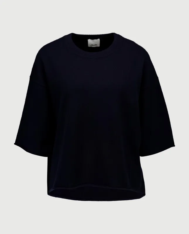 Cashmere Pullover in Navy sold by Allude