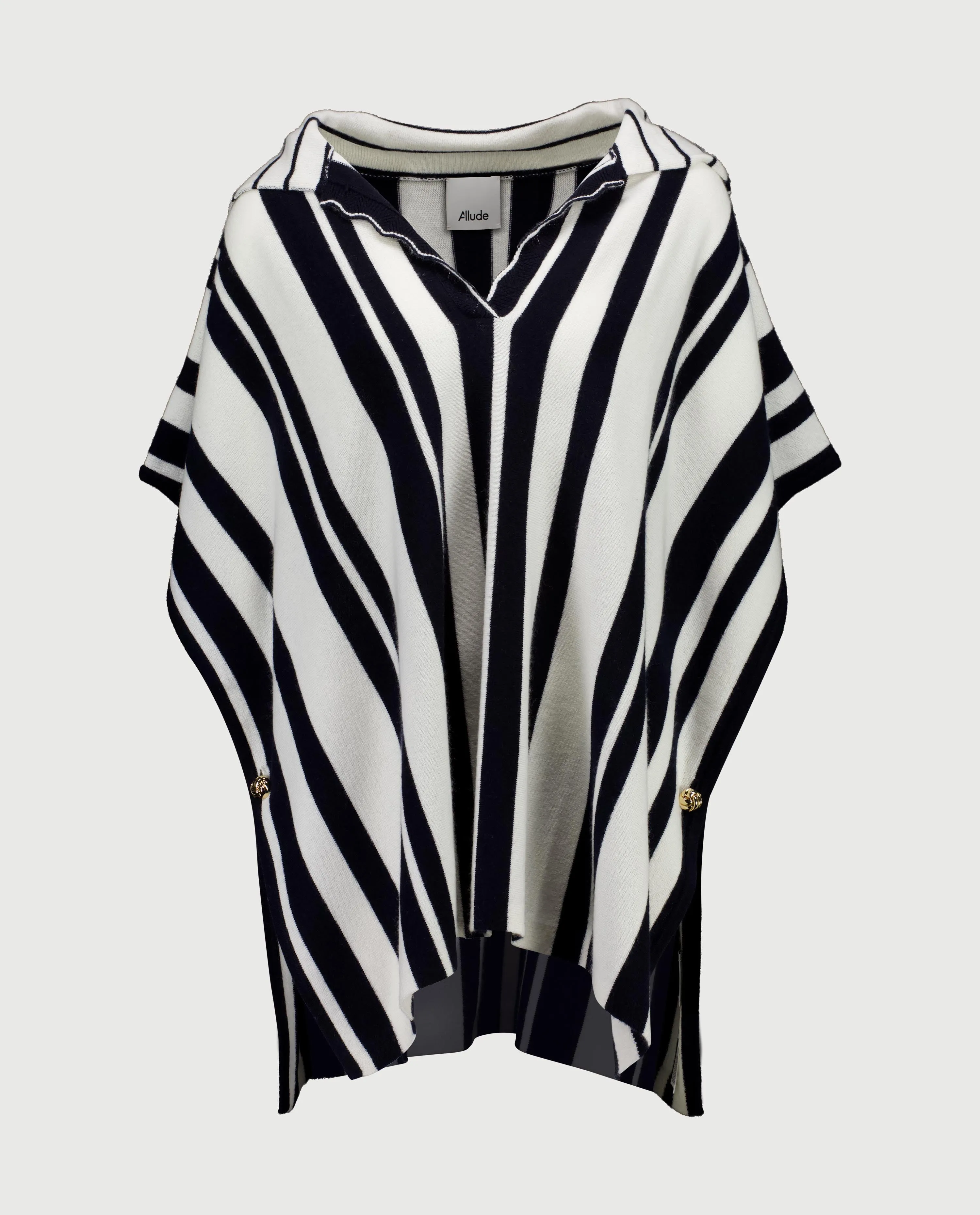 Cashmere Poncho in Navy sold by Allude