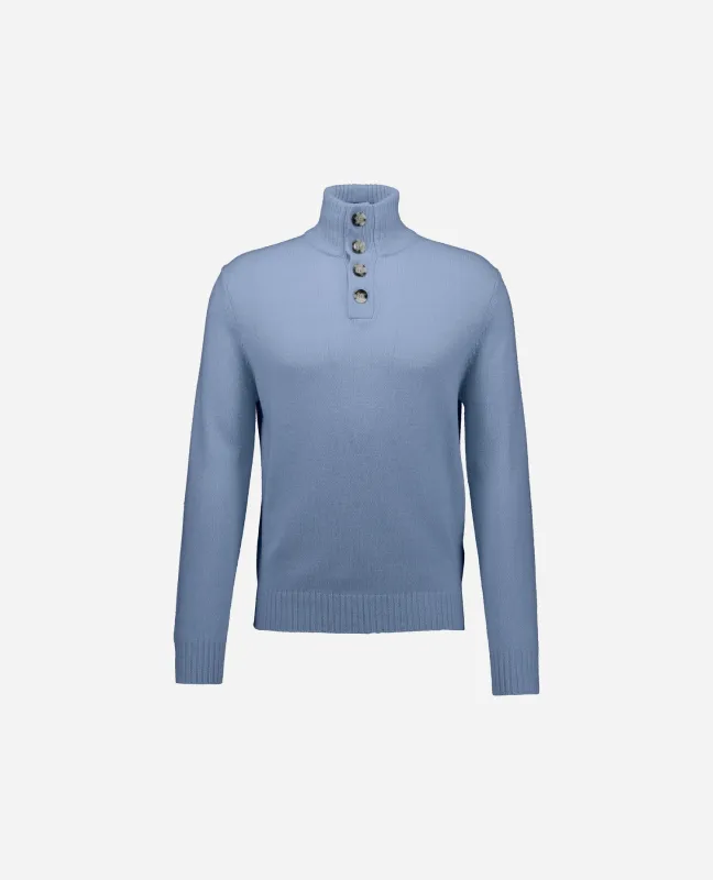 Woll-Mischung Strickjacke in Blau made by Allude