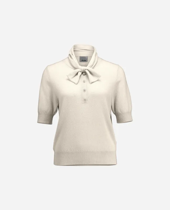 Woll-Mischung Pullover in Creme - Gerade Passform made by Allude