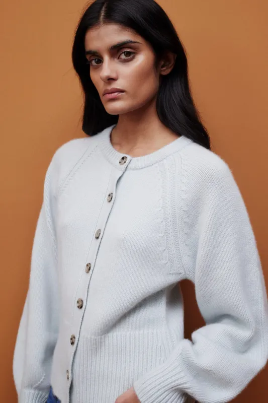 Cashmere Strickjacke in Blau made by Allude