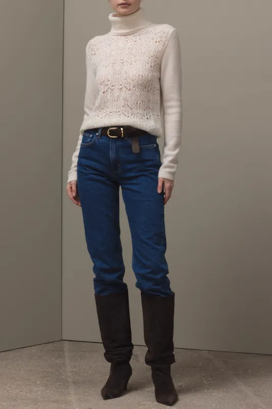 Cashmere Mischung Pullover in Weiß made by Allude