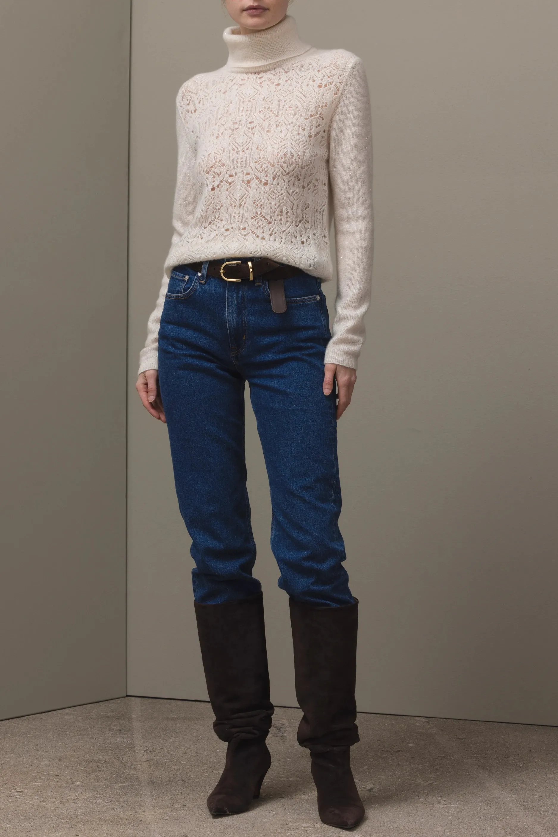 Cashmere Mischung Pullover in Weiß sold by Allude