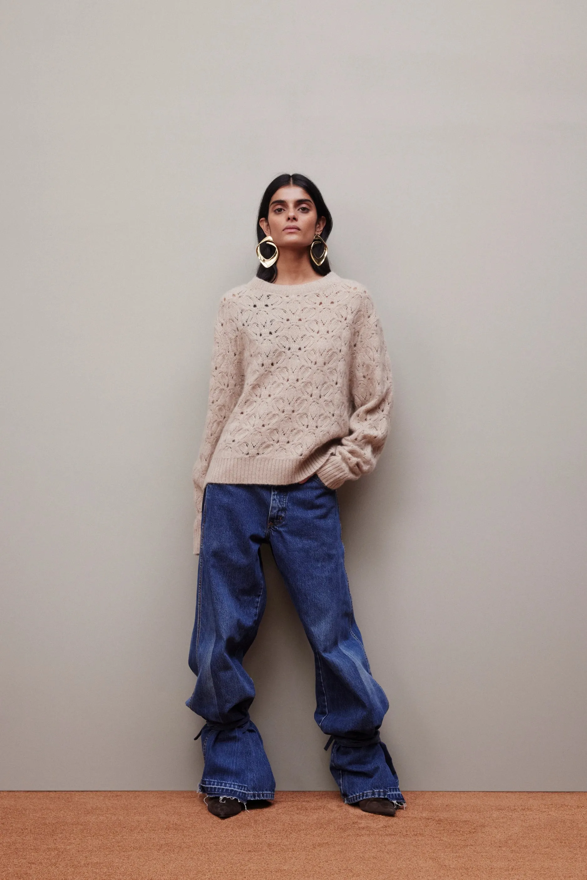 Cashmere Mischung Pullover in Beige sold by Allude