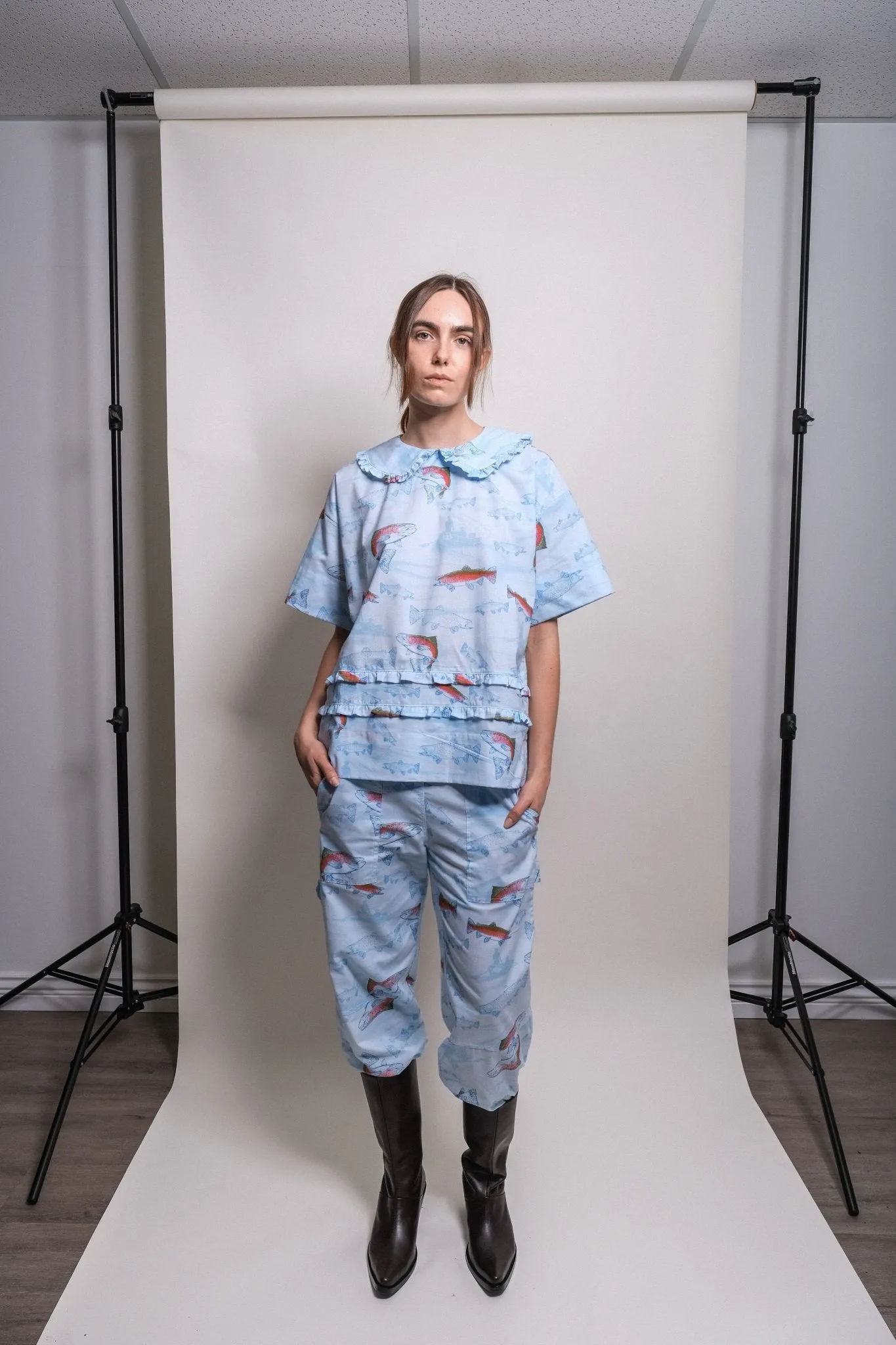 Savella Top in Fish Print sold by et Tigre