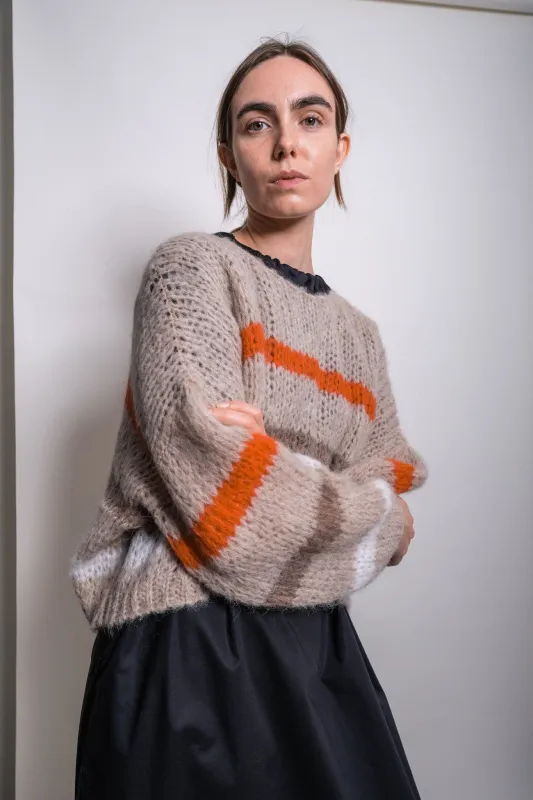 Sienna Knit Sweater in Stripe made by et Tigre