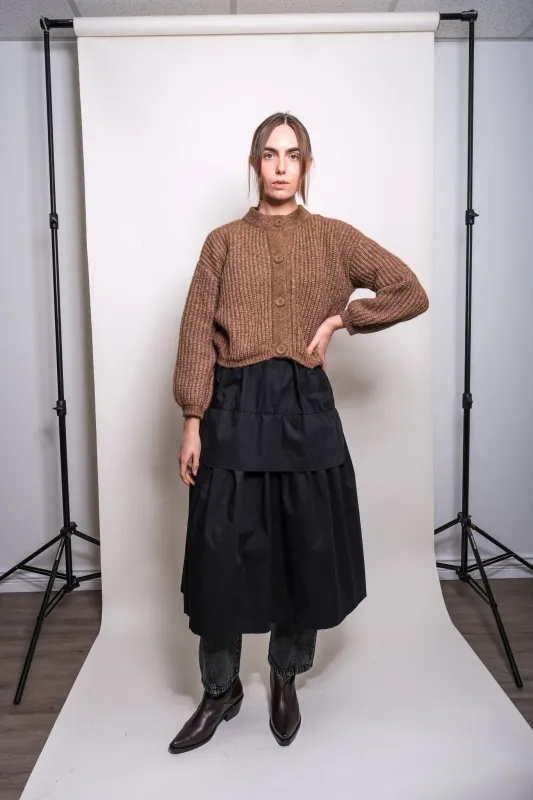 Olivia Cardigan in Heather Brown sold by et Tigre