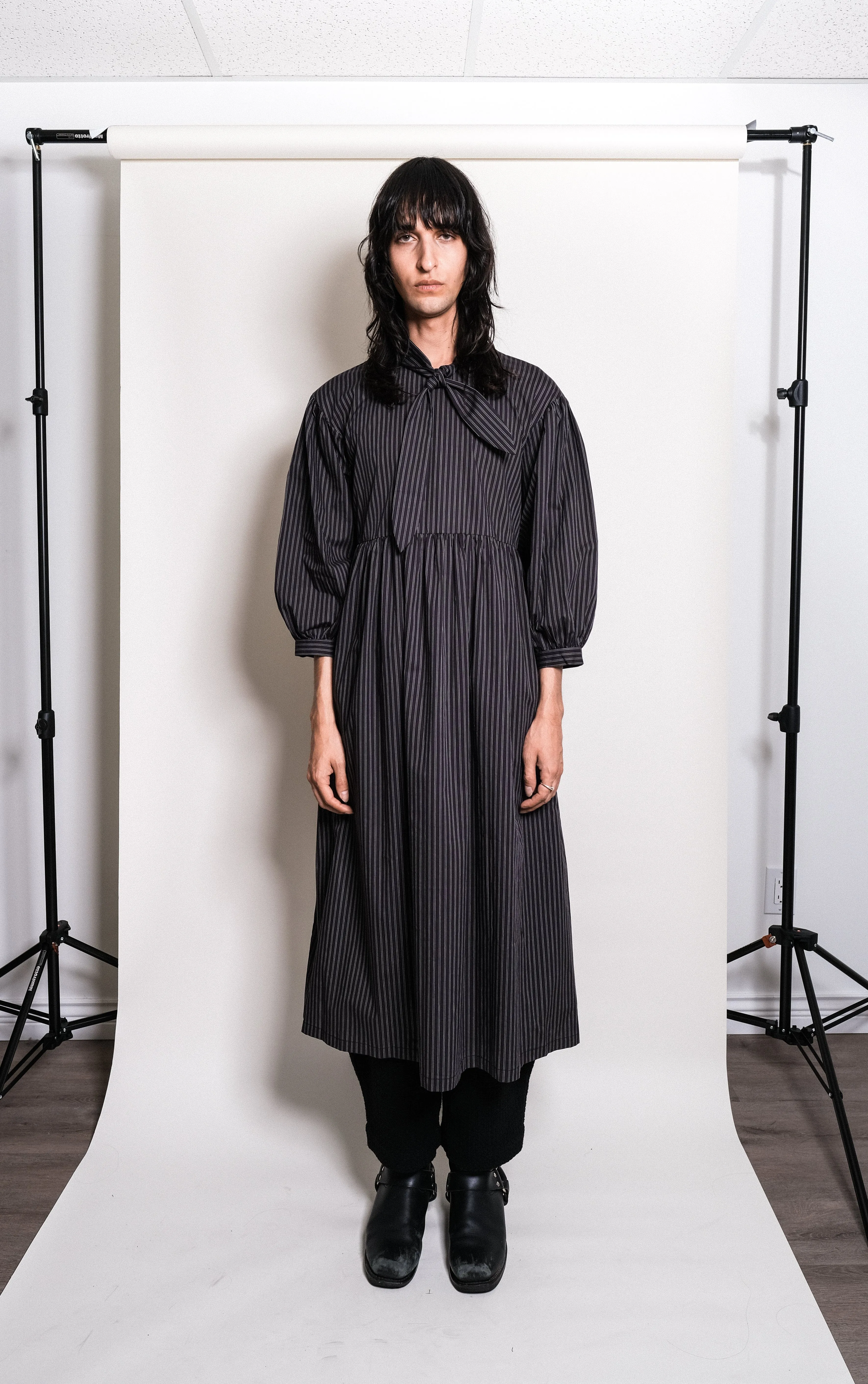 Therise Dress in Black Stripe sold by et Tigre